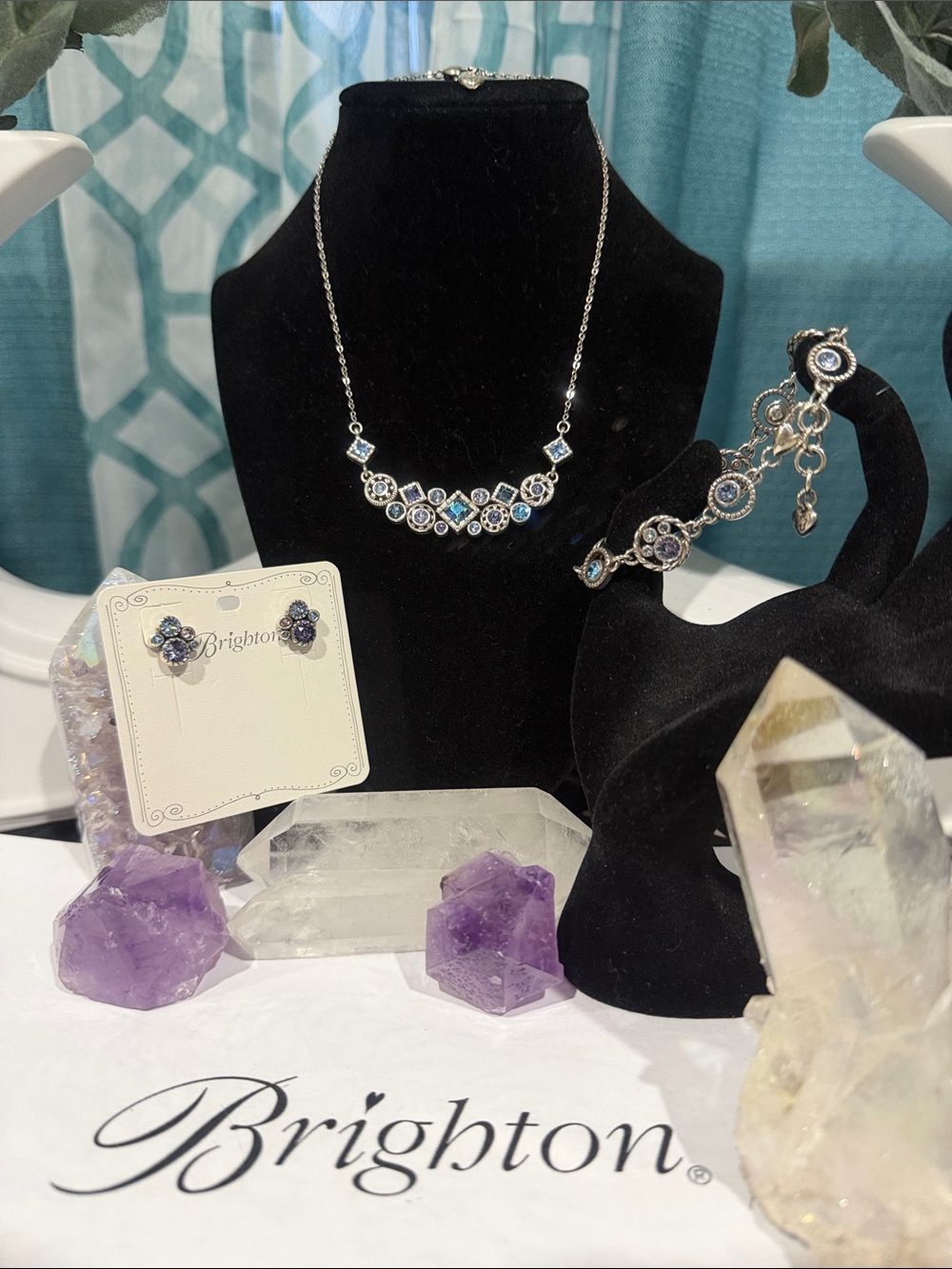 Full Set Brighton Halo Aurora Tanzanite Swarovski Crystal - Retired